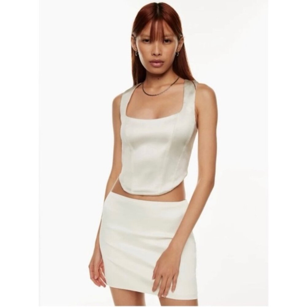 Sunday Best Shiloh satin bustier M birch